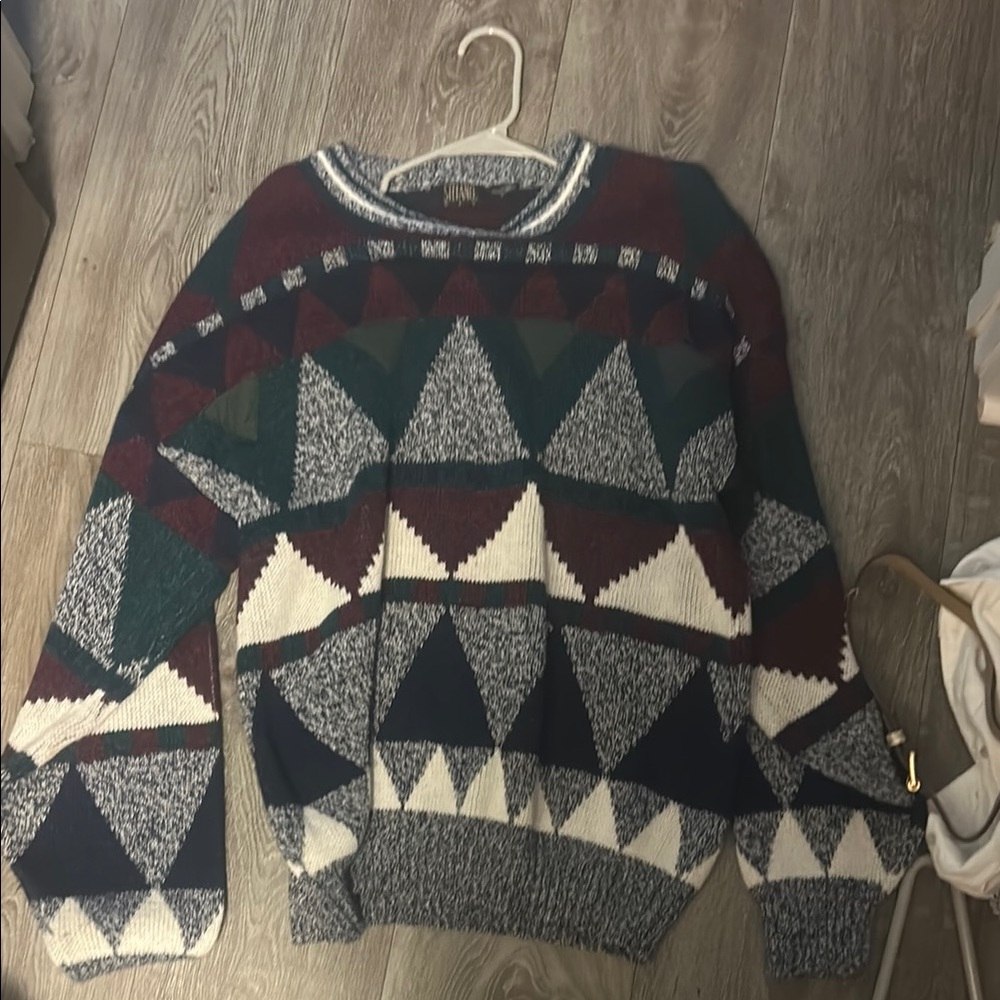 Geometric Patterned Sweater - Multicolor